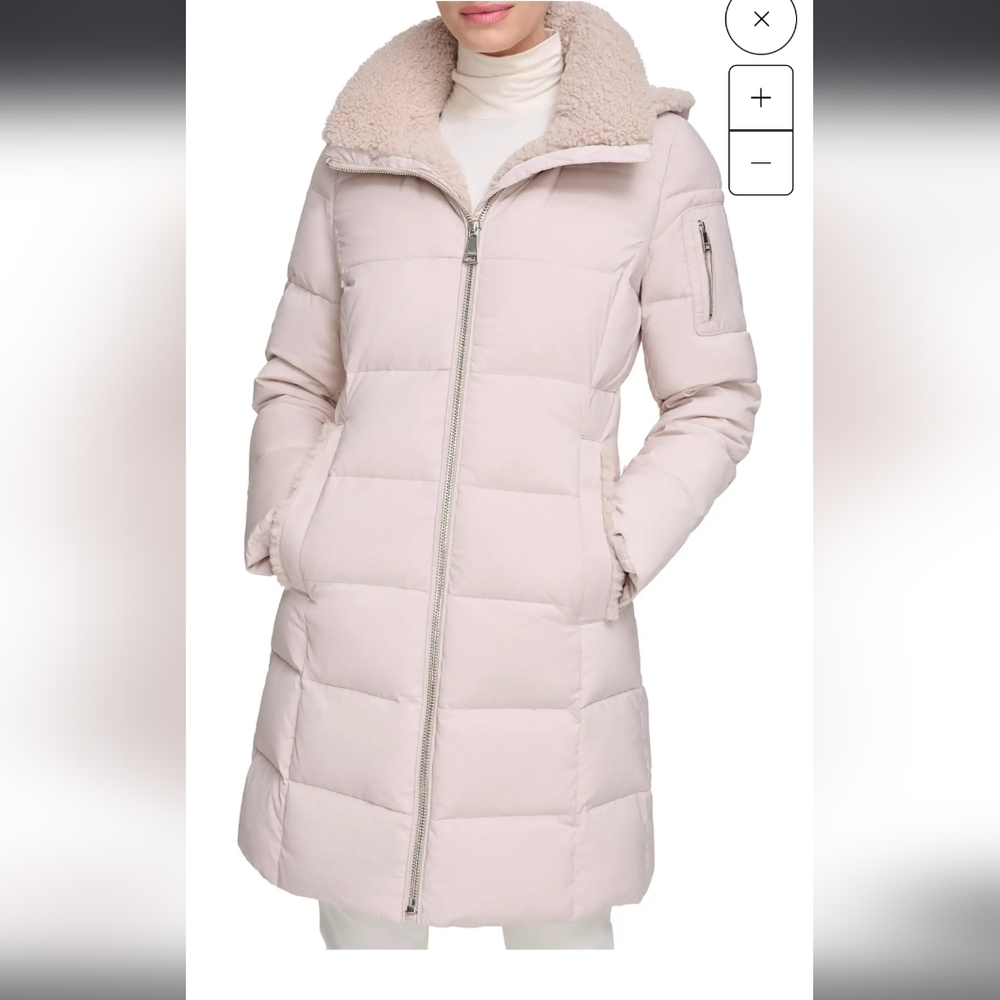 Calvin Klein Women's Faux Shearling Down Puffer Jacket (Snow and Ski Jacket)